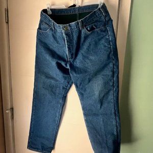 Men's Vintage LL Bean Fleece Insulated jeans.